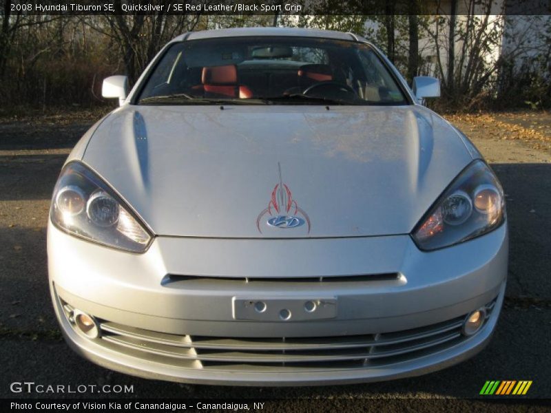 Quicksilver / SE Red Leather/Black Sport Grip 2008 Hyundai Tiburon SE