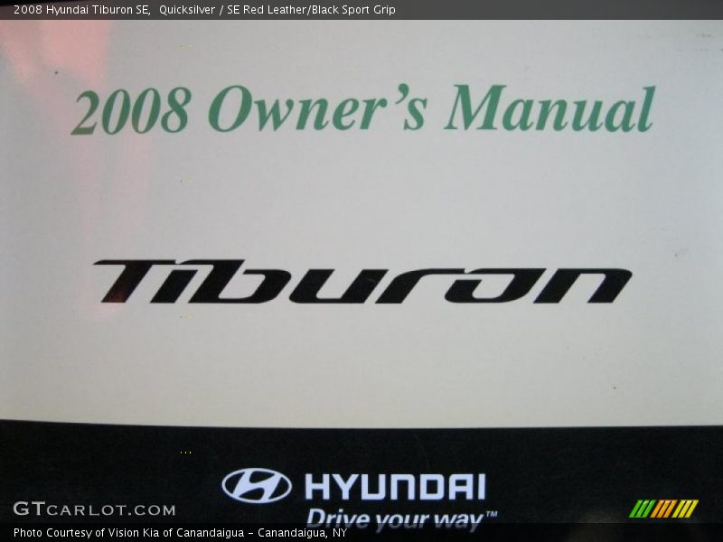 Quicksilver / SE Red Leather/Black Sport Grip 2008 Hyundai Tiburon SE