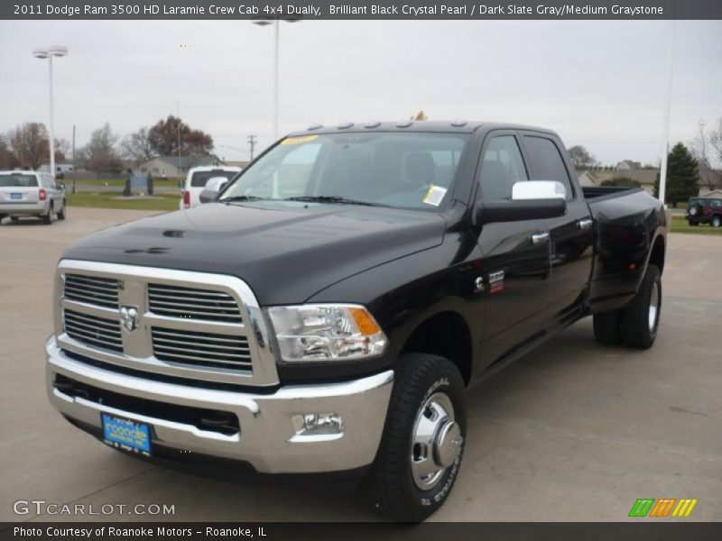 Front 3/4 View of 2011 Ram 3500 HD Laramie Crew Cab 4x4 Dually