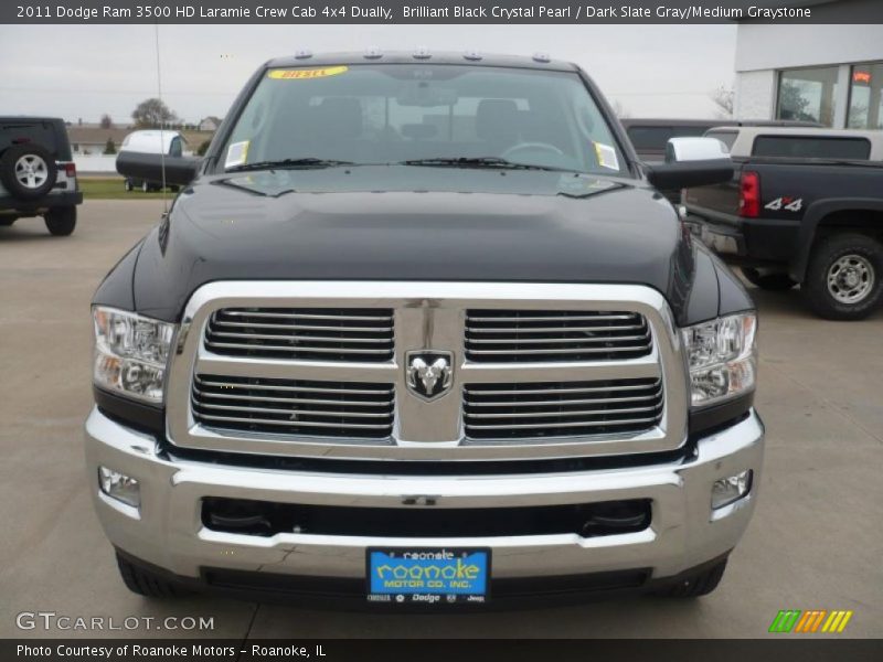Brilliant Black Crystal Pearl / Dark Slate Gray/Medium Graystone 2011 Dodge Ram 3500 HD Laramie Crew Cab 4x4 Dually