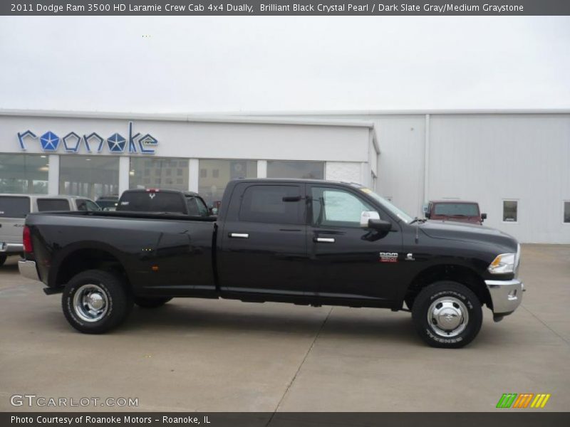 Brilliant Black Crystal Pearl / Dark Slate Gray/Medium Graystone 2011 Dodge Ram 3500 HD Laramie Crew Cab 4x4 Dually