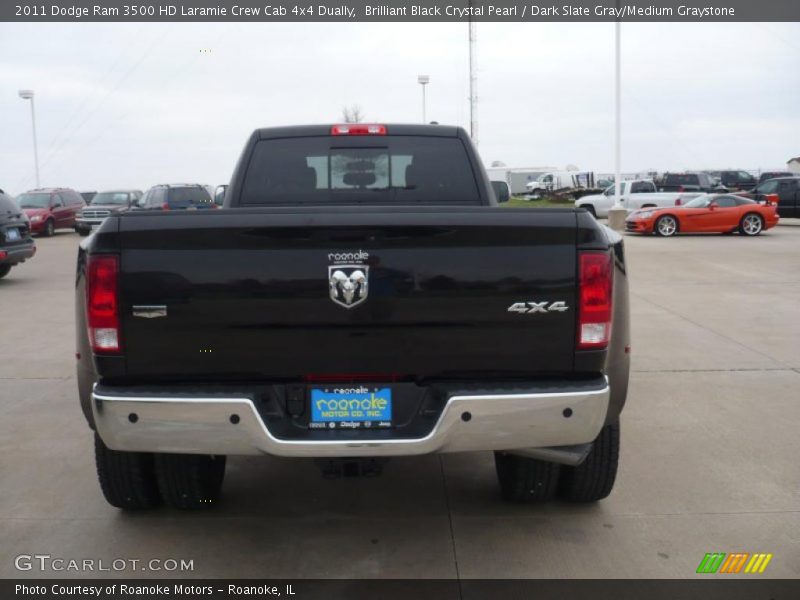 Brilliant Black Crystal Pearl / Dark Slate Gray/Medium Graystone 2011 Dodge Ram 3500 HD Laramie Crew Cab 4x4 Dually