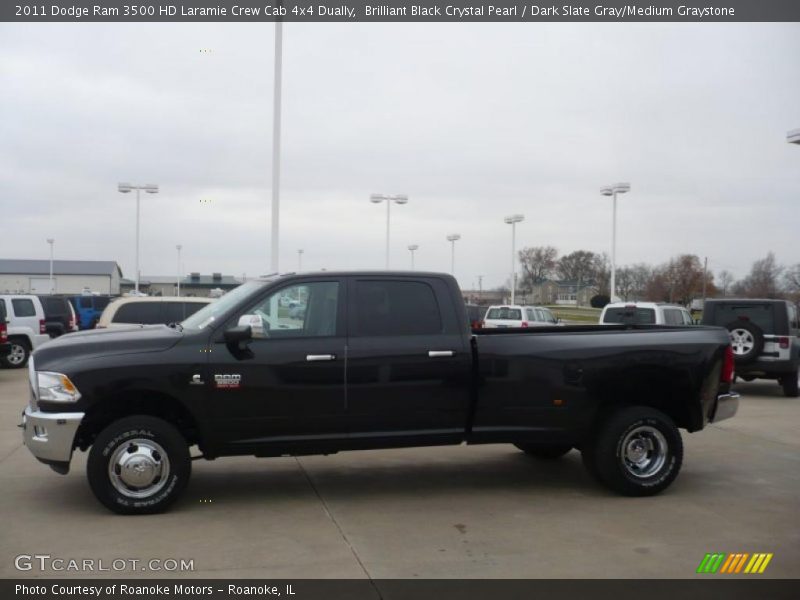 Brilliant Black Crystal Pearl / Dark Slate Gray/Medium Graystone 2011 Dodge Ram 3500 HD Laramie Crew Cab 4x4 Dually