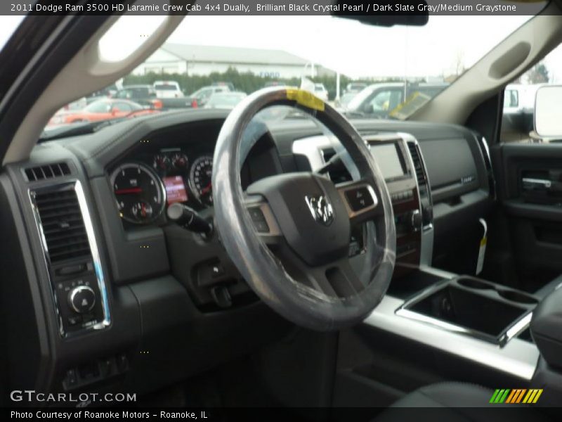 Brilliant Black Crystal Pearl / Dark Slate Gray/Medium Graystone 2011 Dodge Ram 3500 HD Laramie Crew Cab 4x4 Dually