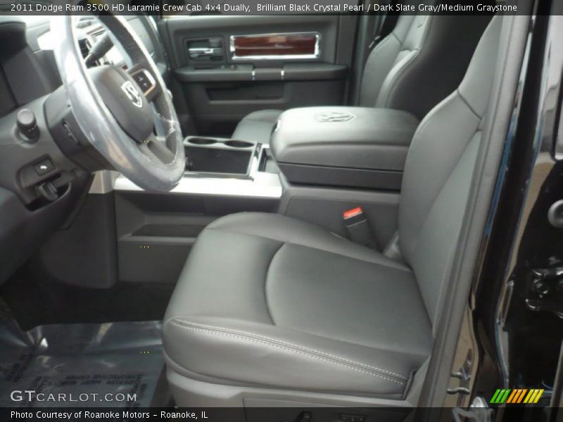 Brilliant Black Crystal Pearl / Dark Slate Gray/Medium Graystone 2011 Dodge Ram 3500 HD Laramie Crew Cab 4x4 Dually