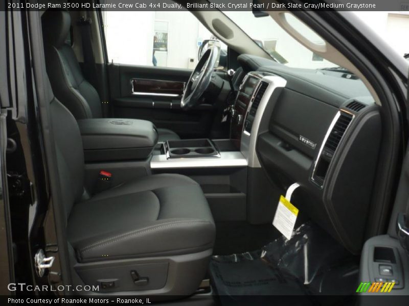 Brilliant Black Crystal Pearl / Dark Slate Gray/Medium Graystone 2011 Dodge Ram 3500 HD Laramie Crew Cab 4x4 Dually