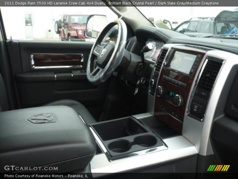 Brilliant Black Crystal Pearl / Dark Slate Gray/Medium Graystone 2011 Dodge Ram 3500 HD Laramie Crew Cab 4x4 Dually