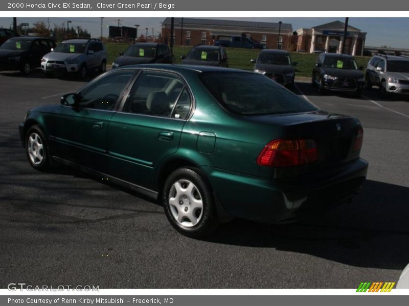 Clover Green Pearl / Beige 2000 Honda Civic EX Sedan