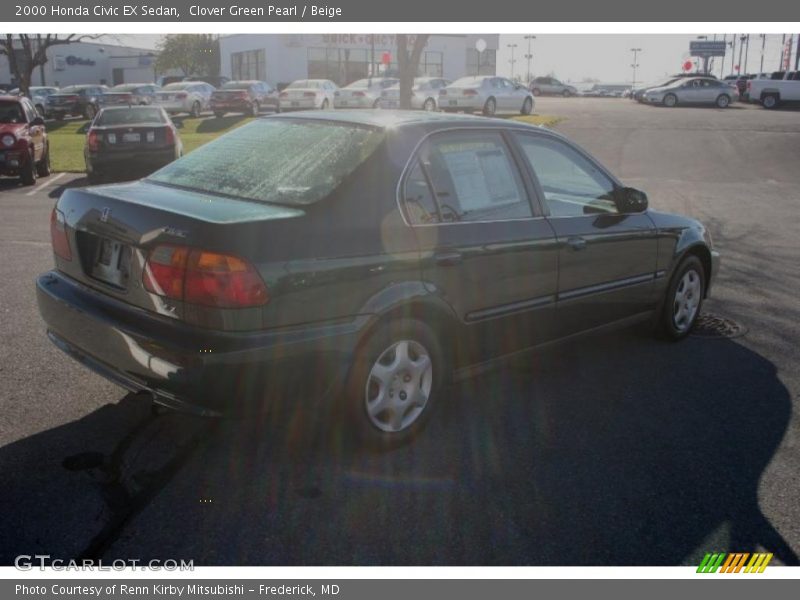 Clover Green Pearl / Beige 2000 Honda Civic EX Sedan
