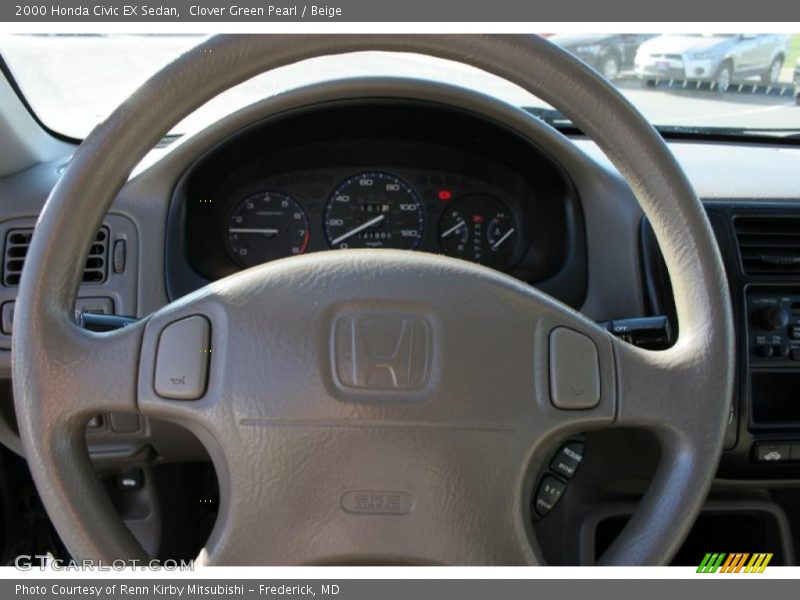 Clover Green Pearl / Beige 2000 Honda Civic EX Sedan