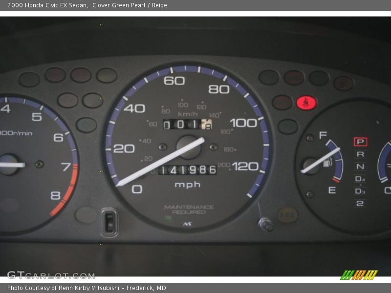 Clover Green Pearl / Beige 2000 Honda Civic EX Sedan