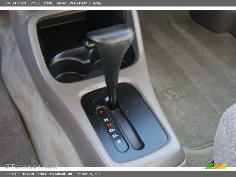 Clover Green Pearl / Beige 2000 Honda Civic EX Sedan