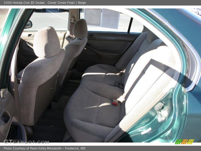 Clover Green Pearl / Beige 2000 Honda Civic EX Sedan
