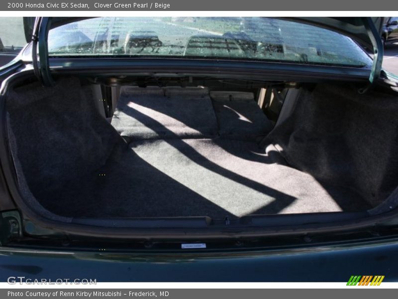 Clover Green Pearl / Beige 2000 Honda Civic EX Sedan