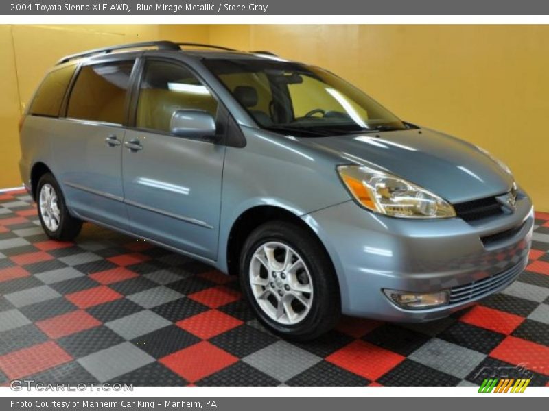 Blue Mirage Metallic / Stone Gray 2004 Toyota Sienna XLE AWD