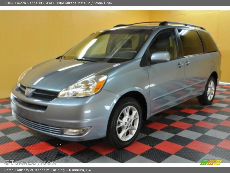 Blue Mirage Metallic / Stone Gray 2004 Toyota Sienna XLE AWD