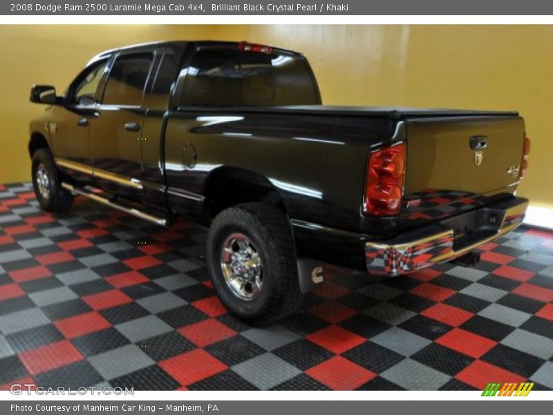 Brilliant Black Crystal Pearl / Khaki 2008 Dodge Ram 2500 Laramie Mega Cab 4x4