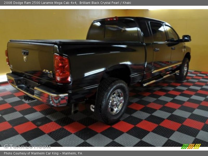 Brilliant Black Crystal Pearl / Khaki 2008 Dodge Ram 2500 Laramie Mega Cab 4x4