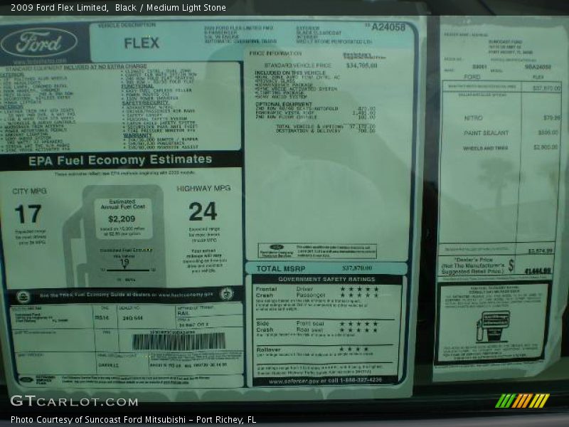 Black / Medium Light Stone 2009 Ford Flex Limited