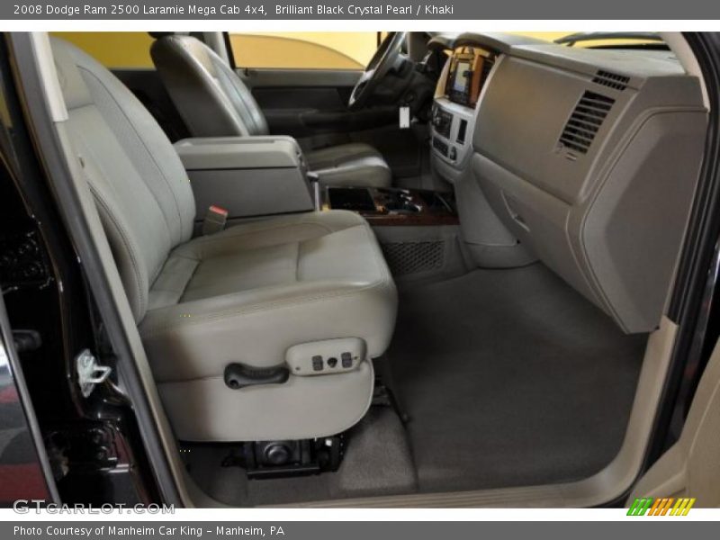 Brilliant Black Crystal Pearl / Khaki 2008 Dodge Ram 2500 Laramie Mega Cab 4x4
