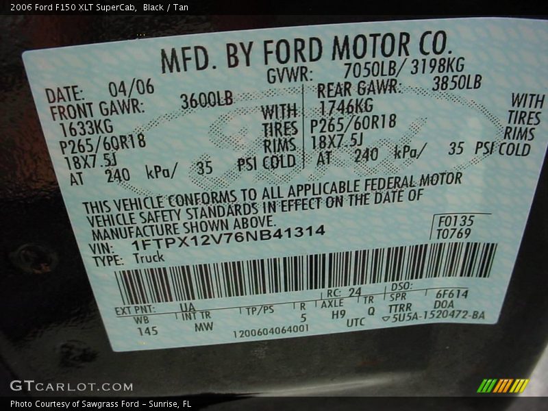 Black / Tan 2006 Ford F150 XLT SuperCab