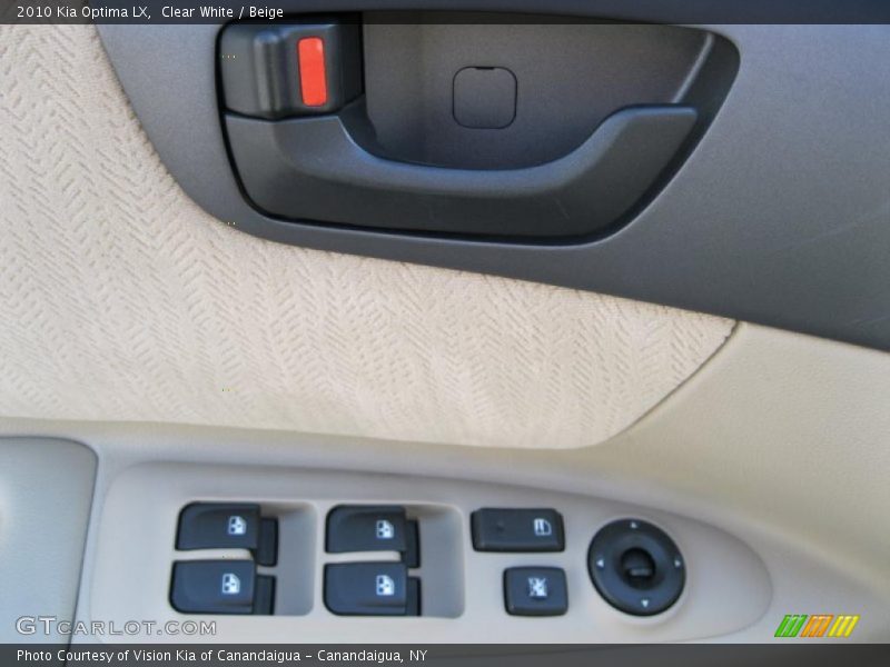 Clear White / Beige 2010 Kia Optima LX