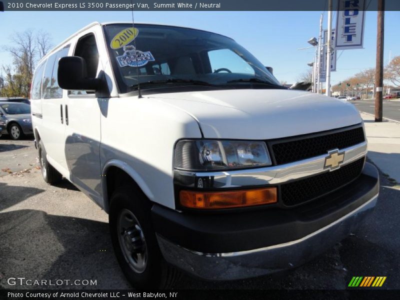 Summit White / Neutral 2010 Chevrolet Express LS 3500 Passenger Van
