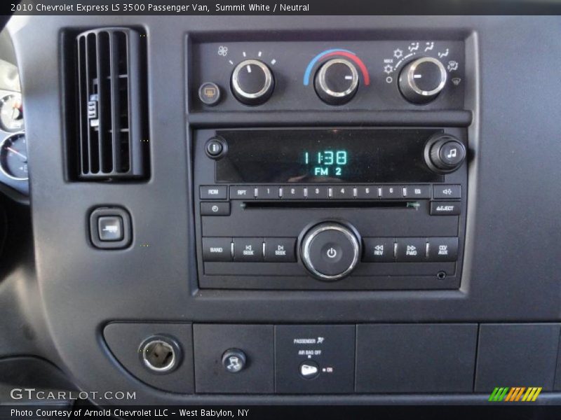 Controls of 2010 Express LS 3500 Passenger Van