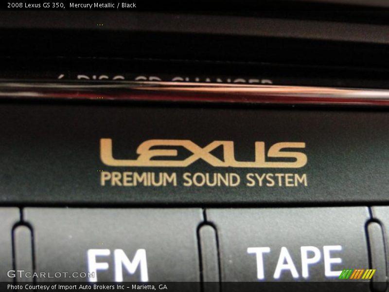 Mercury Metallic / Black 2008 Lexus GS 350