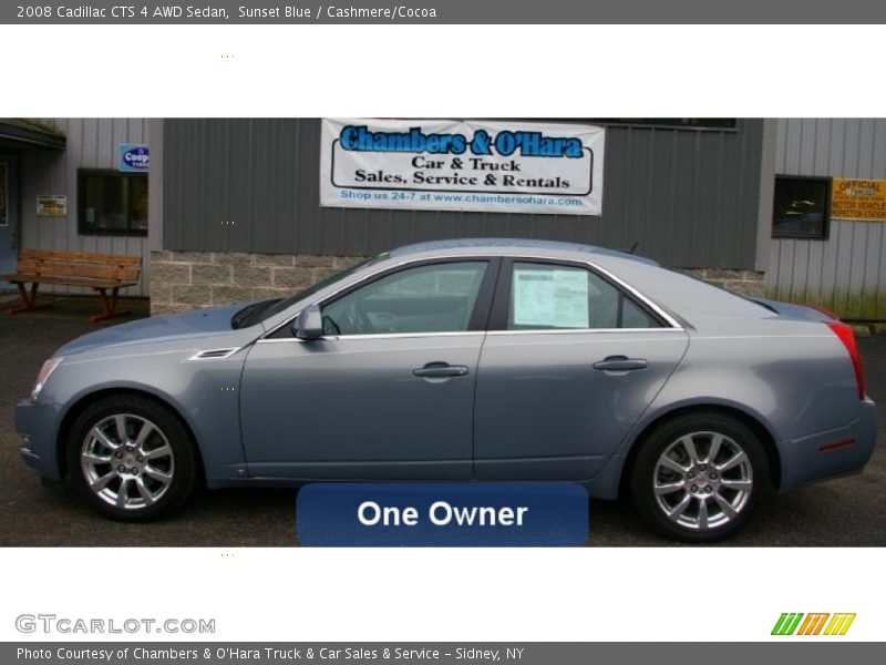 Sunset Blue / Cashmere/Cocoa 2008 Cadillac CTS 4 AWD Sedan