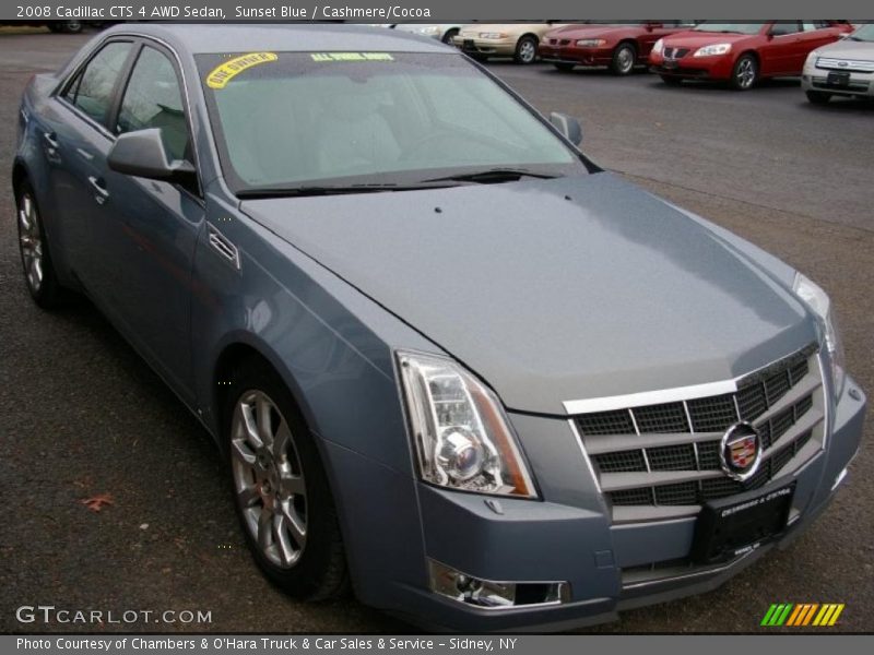 Sunset Blue / Cashmere/Cocoa 2008 Cadillac CTS 4 AWD Sedan