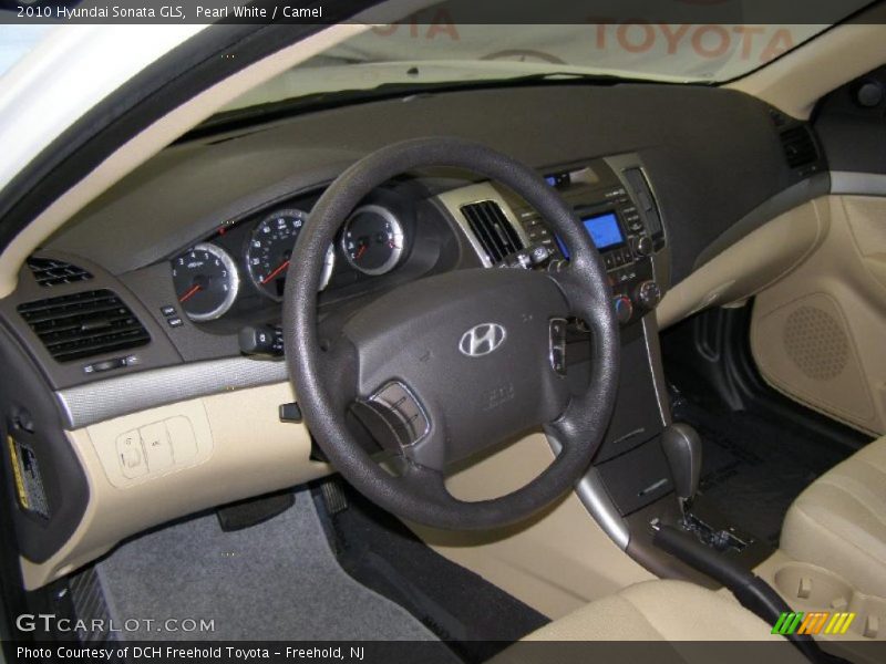 Pearl White / Camel 2010 Hyundai Sonata GLS