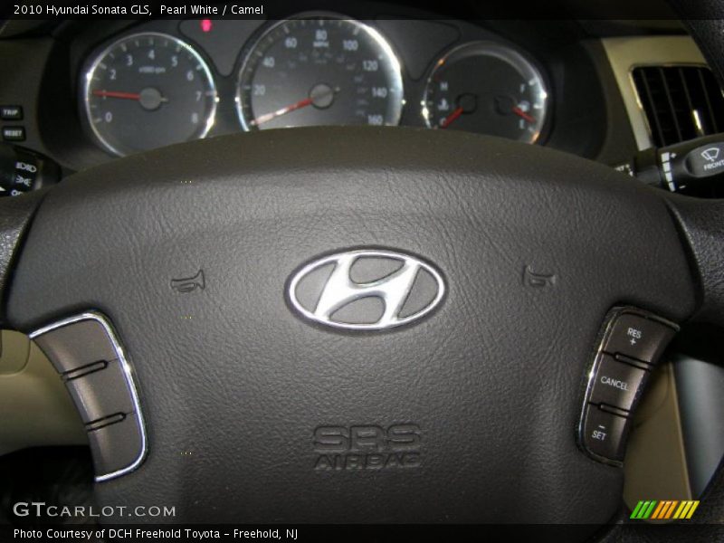 Pearl White / Camel 2010 Hyundai Sonata GLS