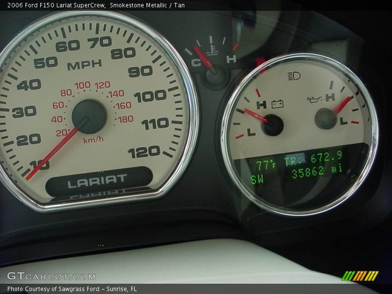 Smokestone Metallic / Tan 2006 Ford F150 Lariat SuperCrew
