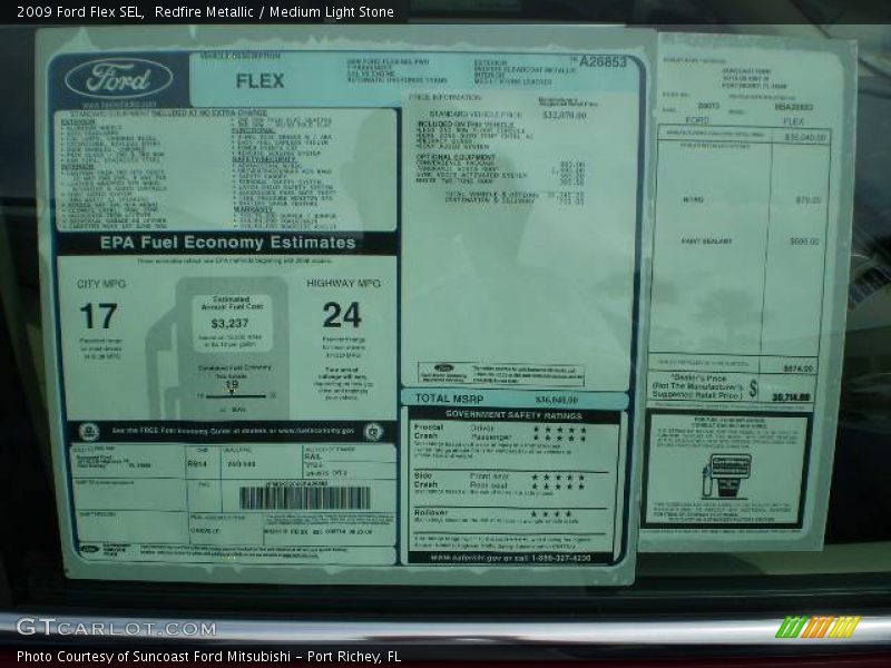 Redfire Metallic / Medium Light Stone 2009 Ford Flex SEL