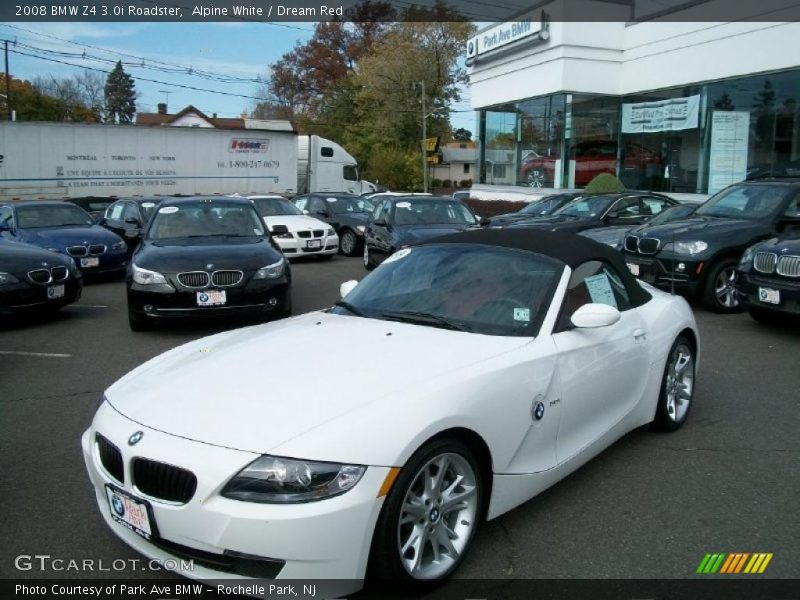 Alpine White / Dream Red 2008 BMW Z4 3.0i Roadster