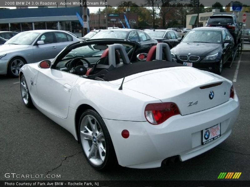 Alpine White / Dream Red 2008 BMW Z4 3.0i Roadster