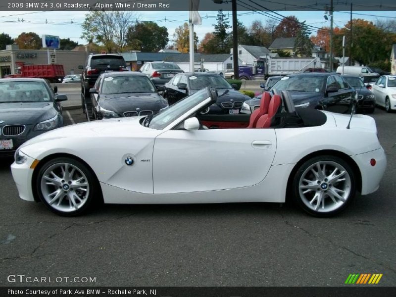 Alpine White / Dream Red 2008 BMW Z4 3.0i Roadster