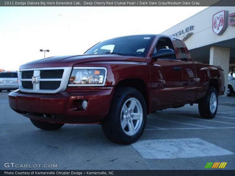 Deep Cherry Red Crystal Pearl / Dark Slate Gray/Medium Slate Gray 2011 Dodge Dakota Big Horn Extended Cab