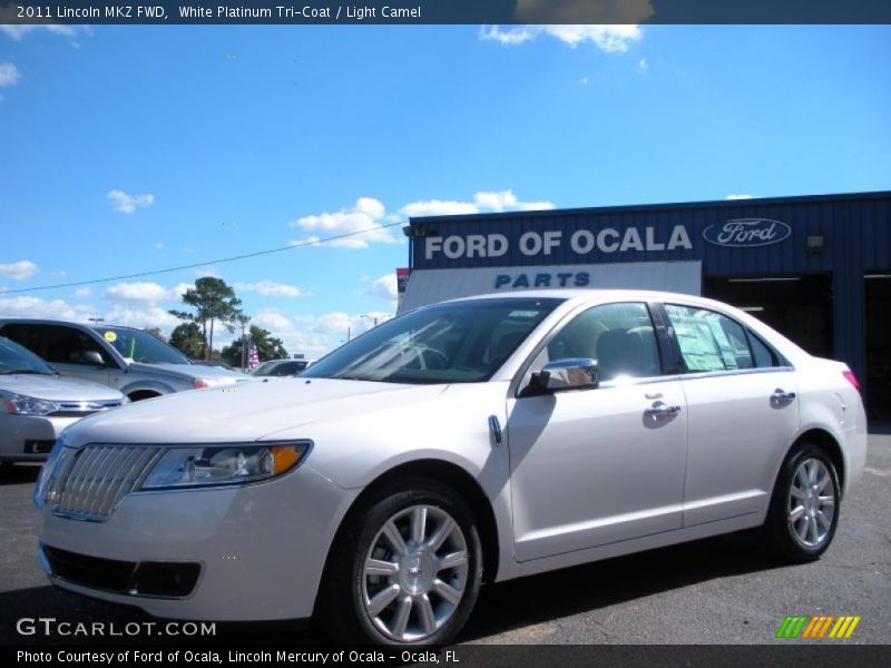 White Platinum Tri-Coat / Light Camel 2011 Lincoln MKZ FWD