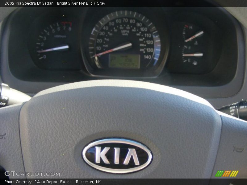 Bright Silver Metallic / Gray 2009 Kia Spectra LX Sedan
