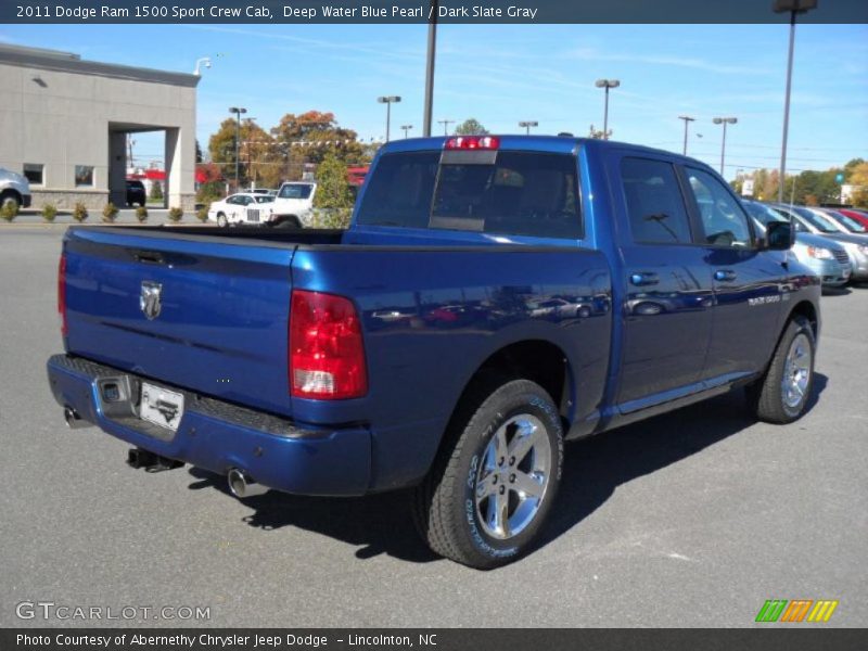 Deep Water Blue Pearl / Dark Slate Gray 2011 Dodge Ram 1500 Sport Crew Cab