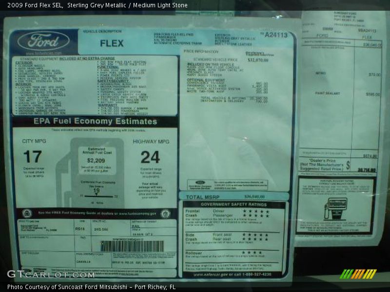 Sterling Grey Metallic / Medium Light Stone 2009 Ford Flex SEL