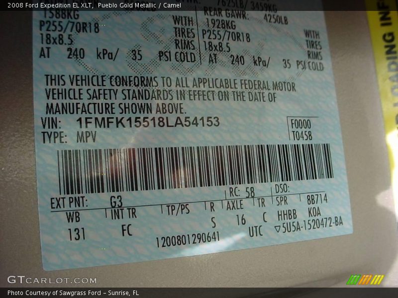 Pueblo Gold Metallic / Camel 2008 Ford Expedition EL XLT