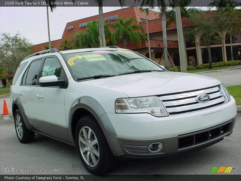 Oxford White / Camel 2008 Ford Taurus X SEL