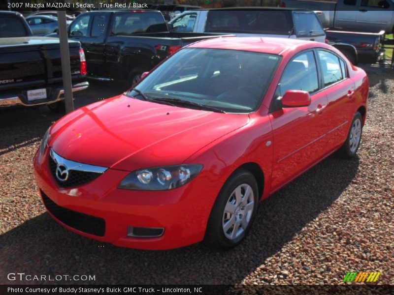 True Red / Black 2007 Mazda MAZDA3 i Sedan