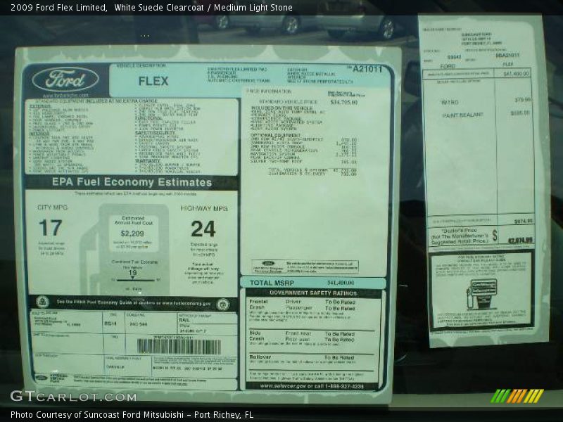 White Suede Clearcoat / Medium Light Stone 2009 Ford Flex Limited