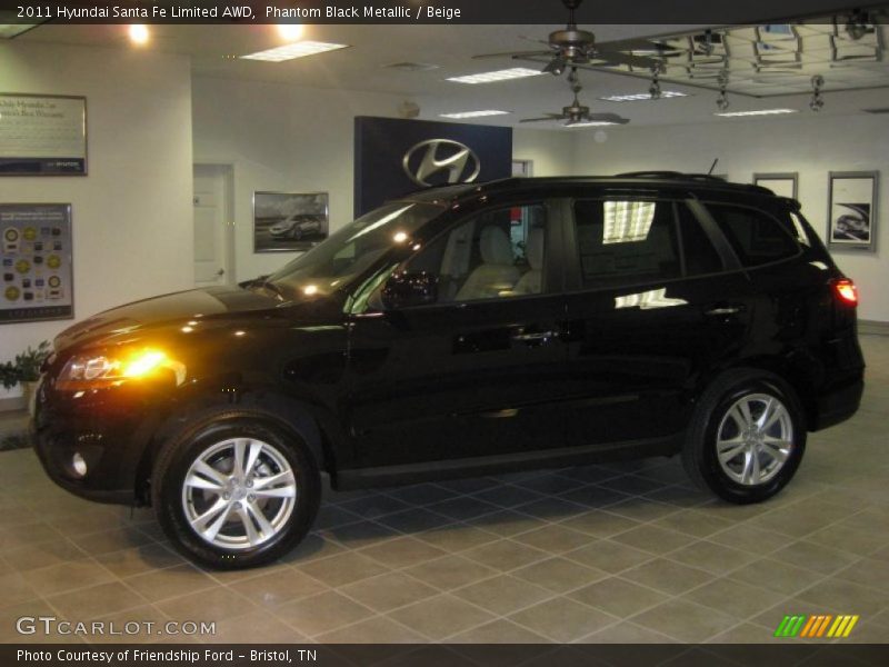 Phantom Black Metallic / Beige 2011 Hyundai Santa Fe Limited AWD