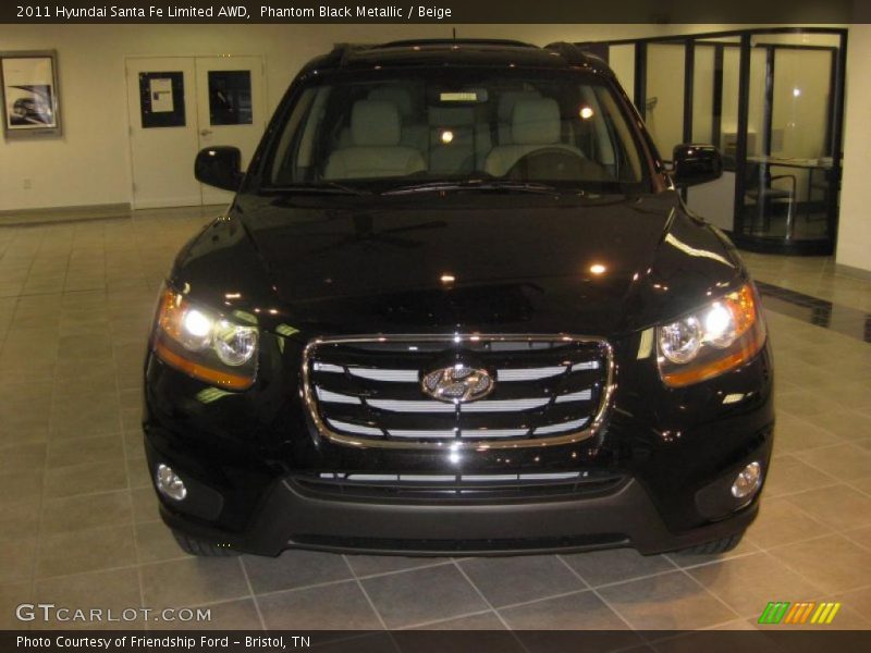 Phantom Black Metallic / Beige 2011 Hyundai Santa Fe Limited AWD