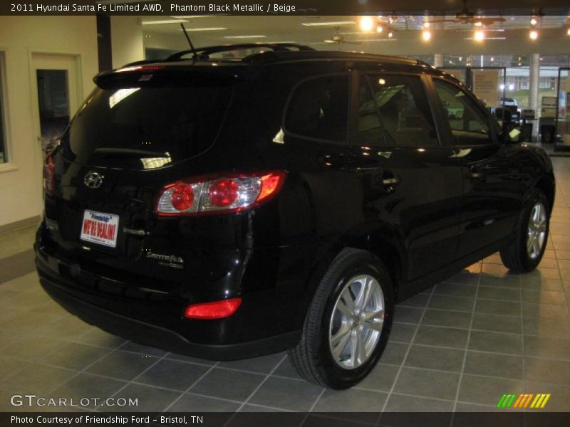 Phantom Black Metallic / Beige 2011 Hyundai Santa Fe Limited AWD
